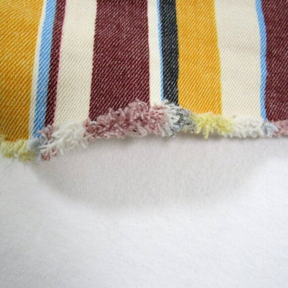 Frame Denim Le Cutoff Shorts Painterly Stripe Yellow Red Size 28 Mid Rise - Picture 6 of 11